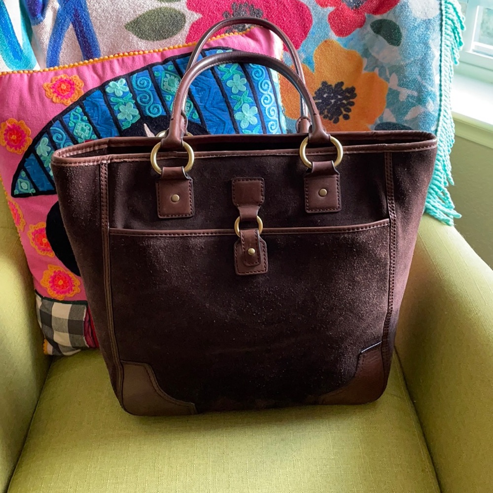 Antonio Melani Brown Suede Tote Bag